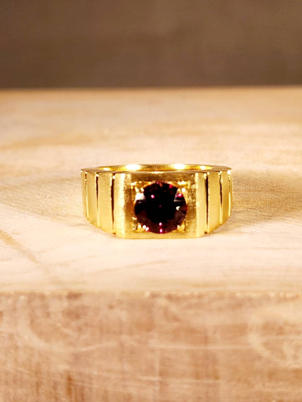 マラヤガーネットでメンズリング制作