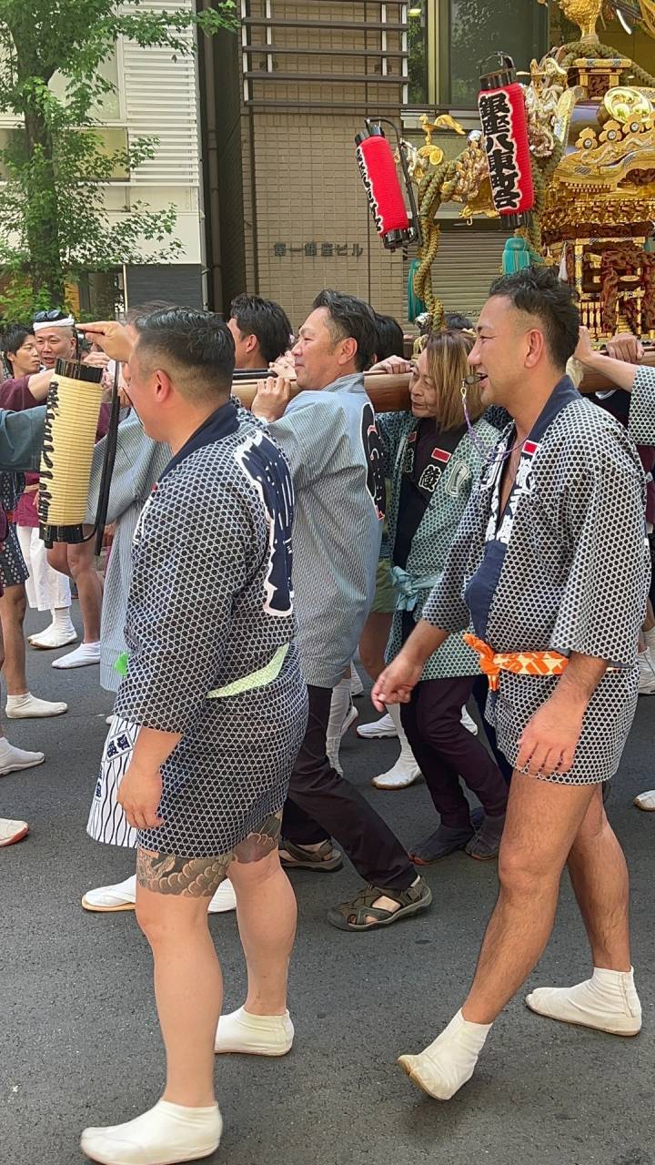 銀座祭り！鉄砲洲神社例大祭が当店の前でありました。