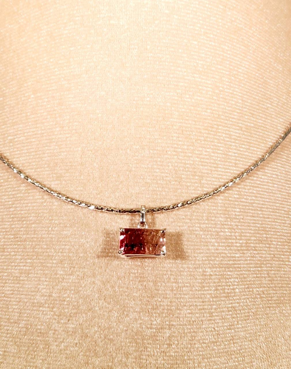 バイカラーピンクトルマリンのペンダント加工